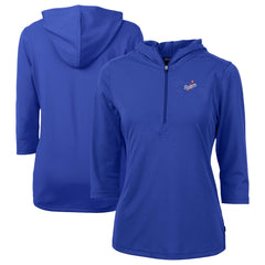Los Angeles Dodgers Cutter & Buck Women's  DryTec Virtue Eco Pique Recycled 3/4-Sleeve Half-Zip Pullover Hoodie | MLB Discount