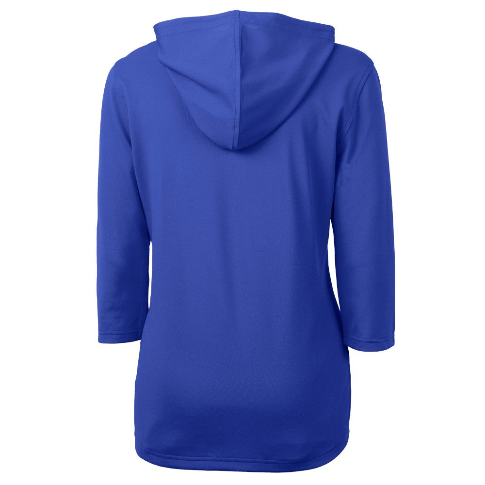 Los Angeles Dodgers Cutter & Buck Women's  DryTec Virtue Eco Pique Recycled 3/4-Sleeve Half-Zip Pullover Hoodie | MLB Discount