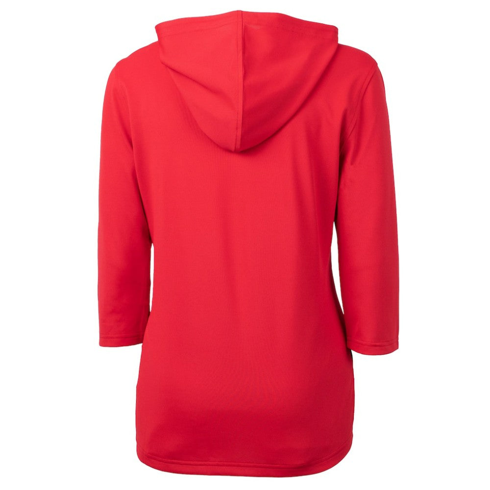 St. Louis Cardinals Cutter & Buck Women's Cooperstown Collection DryTec Virtue Eco Pique Recycled 3/4-Sleeve Half-Zip Pullover Hoodie | MLB On Sale