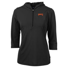 Pittsburgh Pirates Cutter & Buck Women's  DryTec Virtue Eco Pique Recycled 3/4-Sleeve Half-Zip Pullover Hoodie | MLB Outlet