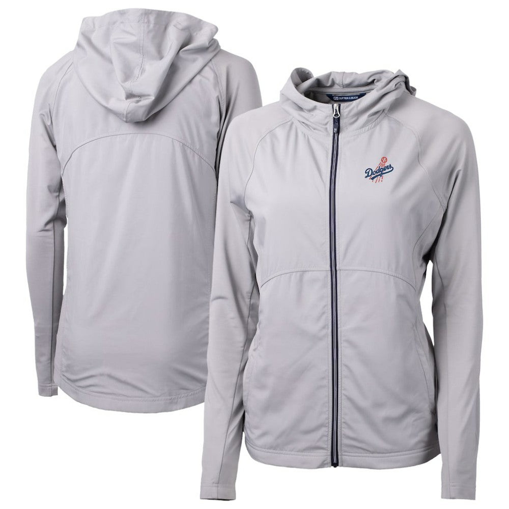 Los Angeles Dodgers Cutter & Buck Women's  Adapt Eco Knit Hybrid Recycled Full-Zip Hoodie | MLB Discount