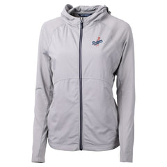 Los Angeles Dodgers Cutter & Buck Women's  Adapt Eco Knit Hybrid Recycled Full-Zip Hoodie | MLB Discount