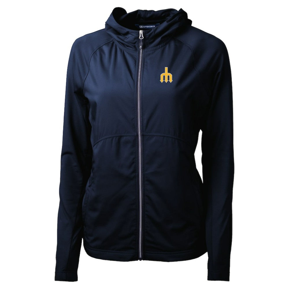Seattle Mariners Cutter & Buck Women's  Adapt Eco Knit Hybrid Recycled Full-Zip Hoodie | MLB Online