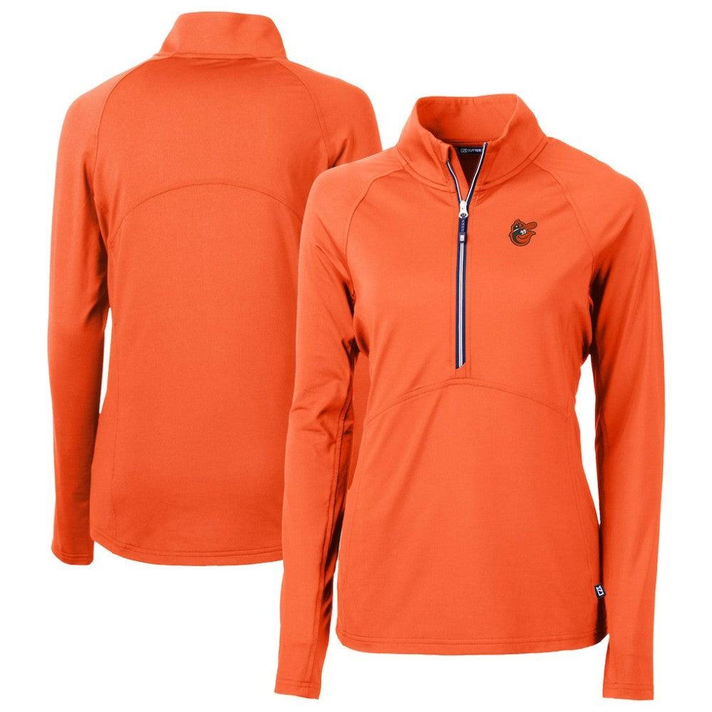 Baltimore Orioles Cutter & Buck Women's  DryTec Adapt Eco Knit Stretch Recycled Raglan Half-Zip Top | MLB US