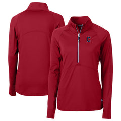 Cleveland Guardians Cutter & Buck Women's  DryTec Adapt Eco Knit Stretch Recycled Raglan Half-Zip Top | MLB US