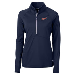 Detroit Tigers Cutter & Buck Women's  DryTec Adapt Eco Knit Stretch Recycled Raglan Half-Zip Top | MLB New