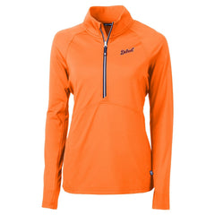 Detroit Tigers Cutter & Buck Women's  DryTec Adapt Eco Knit Stretch Recycled Raglan Half-Zip Top | MLB Outlet