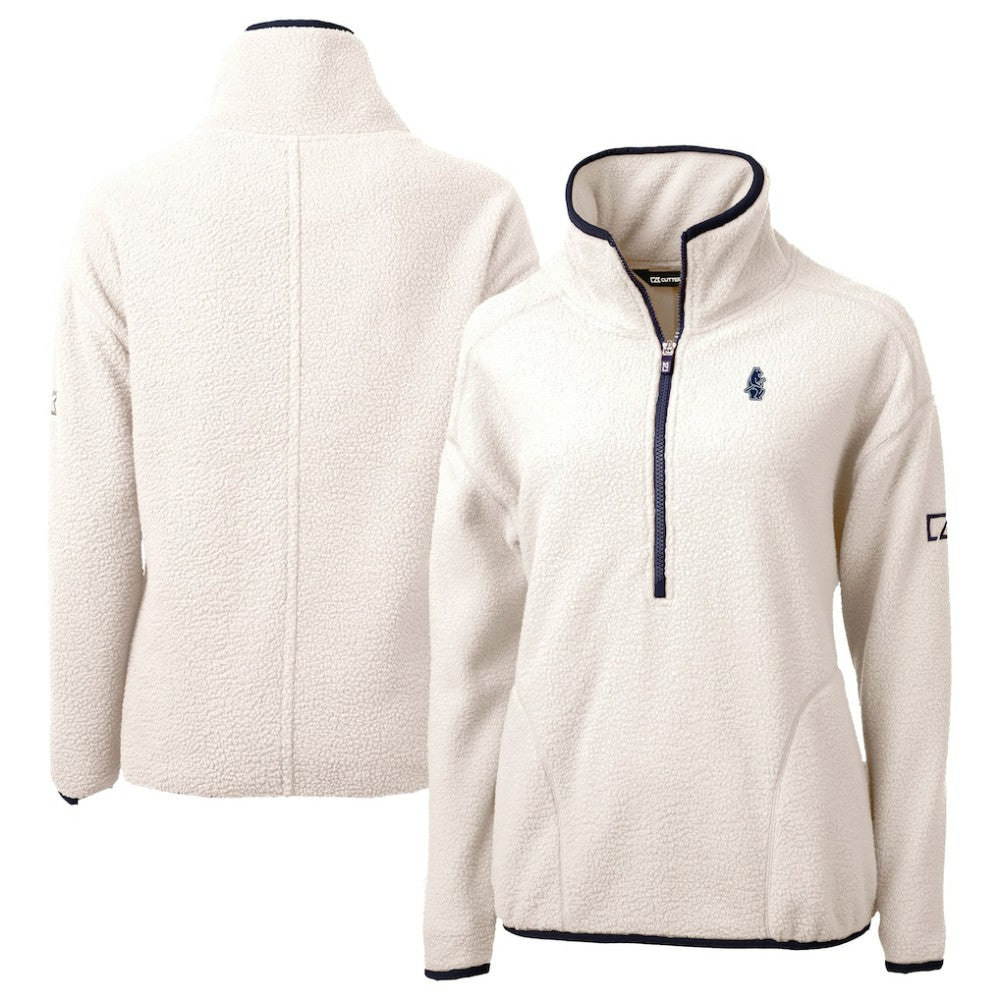 Chicago Cubs Cutter & Buck Women's Cooperstown Collection Cascade Eco Sherpa Fleece Half-Zip Pullover Jacket | MLB Shop