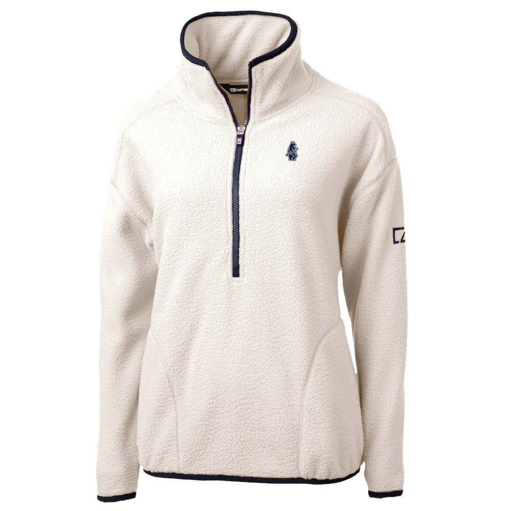 Chicago Cubs Cutter & Buck Women's Cooperstown Collection Cascade Eco Sherpa Fleece Half-Zip Pullover Jacket | MLB Shop