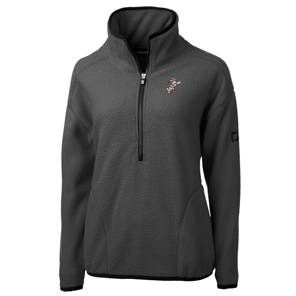 Cincinnati Reds Cutter & Buck Women's Cooperstown Collection Cascade Eco Sherpa Fleece Half-Zip Pullover Jacket | MLB Sale