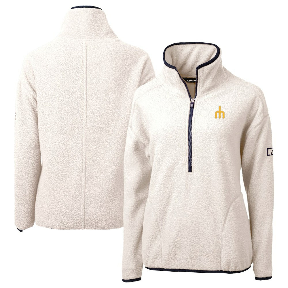 Seattle Mariners Cutter & Buck Women's  Cascade Eco Sherpa Fleece Half-Zip Pullover Jacket | MLB Online