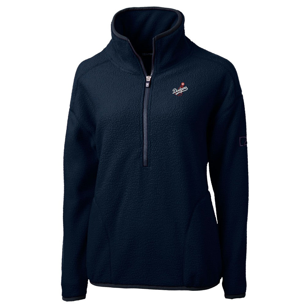 Los Angeles Dodgers Cutter & Buck Women's  Cascade Eco Sherpa Fleece Half-Zip Pullover Jacket | MLB Sale