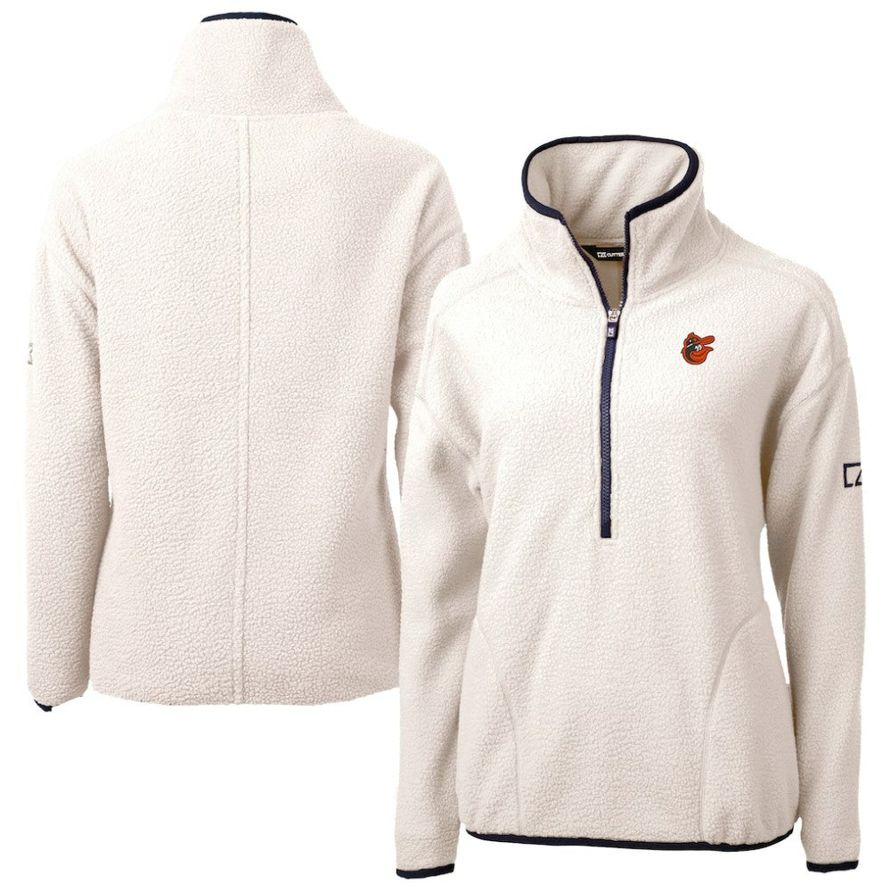 Baltimore Orioles Cutter & Buck Women's  Cascade Eco Sherpa Fleece Half-Zip Pullover Jacket | MLB Sale