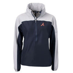 Atlanta Braves Cutter & Buck Women's  Charter Eco Recycled Half-Zip Anorak Jacket | MLB Sale
