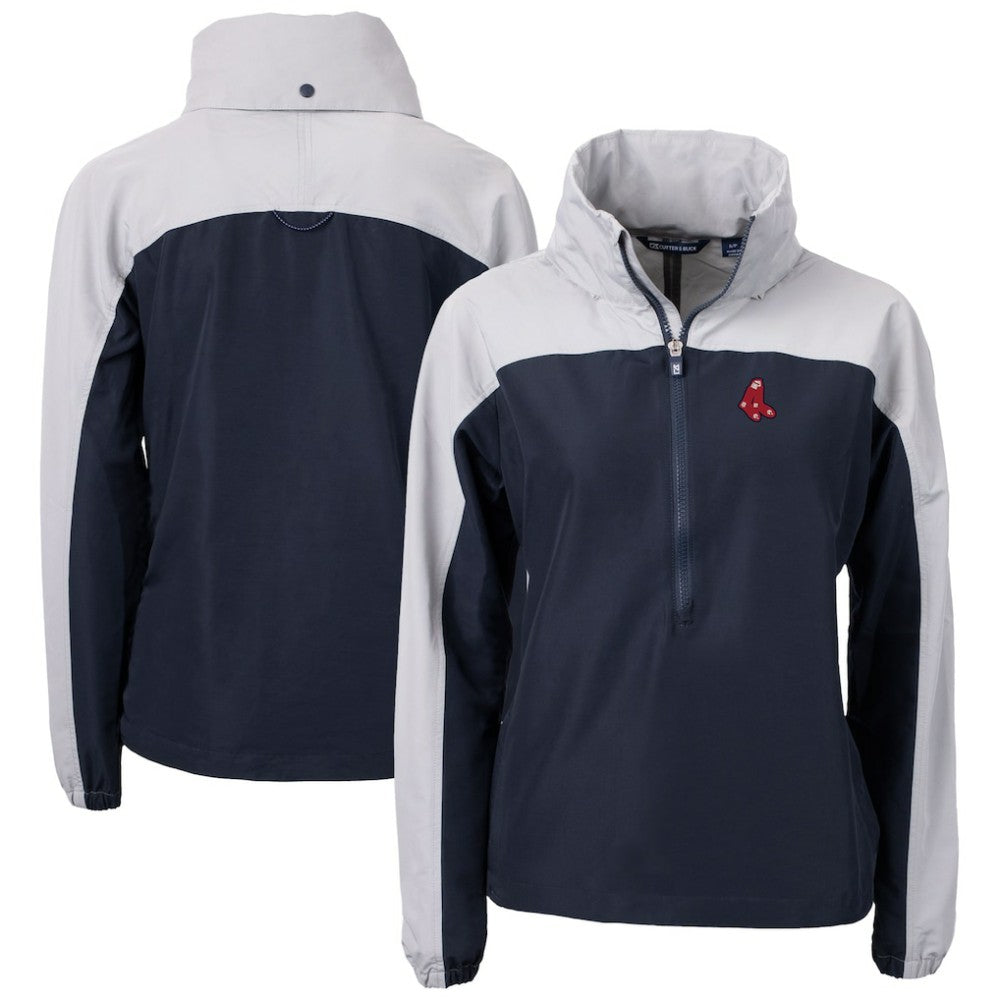 Boston Red Sox Cutter & Buck Women's  Charter Eco Recycled Half-Zip Anorak Jacket | MLB On Sale