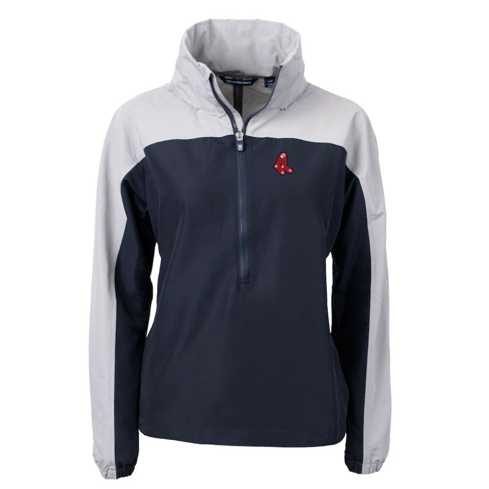 Boston Red Sox Cutter & Buck Women's  Charter Eco Recycled Half-Zip Anorak Jacket | MLB On Sale