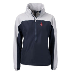 Boston Red Sox Cutter & Buck Women's  Charter Eco Recycled Half-Zip Anorak Jacket | MLB On Sale