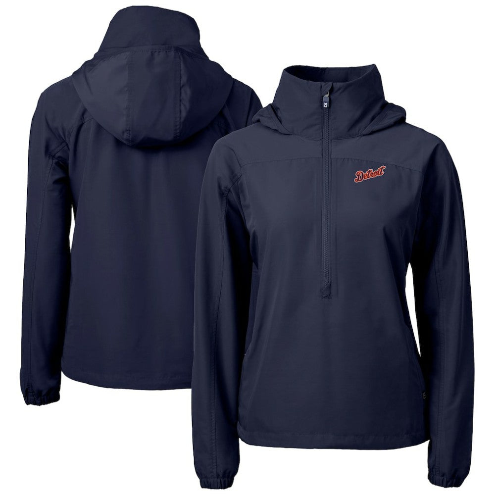 Detroit Tigers Cutter & Buck Women's  Charter Eco Recycled Half-Zip Anorak Jacket | MLB Shop