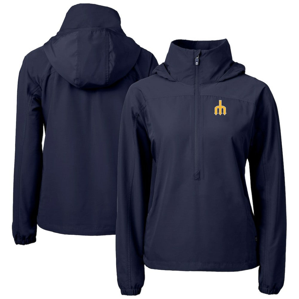 Seattle Mariners Cutter & Buck Women's  Charter Eco Recycled Half-Zip Anorak Jacket | MLB Shop