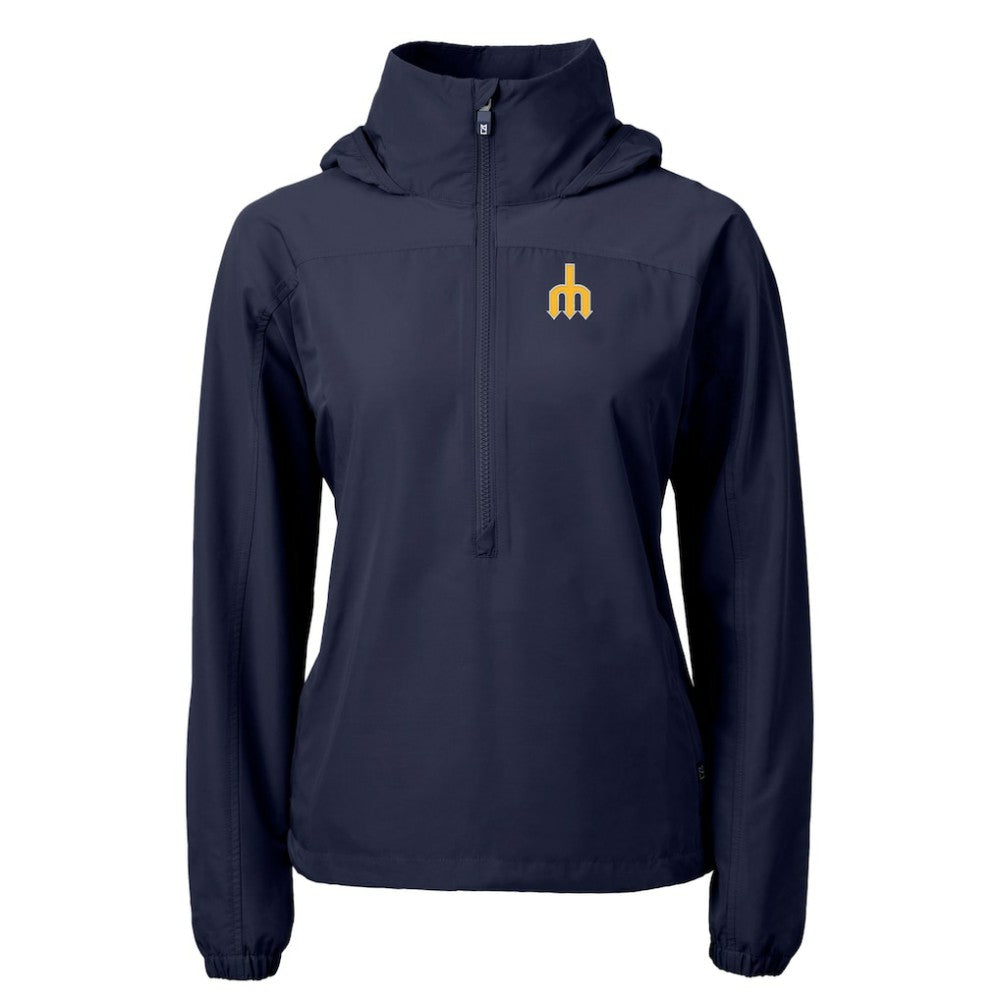 Seattle Mariners Cutter & Buck Women's  Charter Eco Recycled Half-Zip Anorak Jacket | MLB Shop