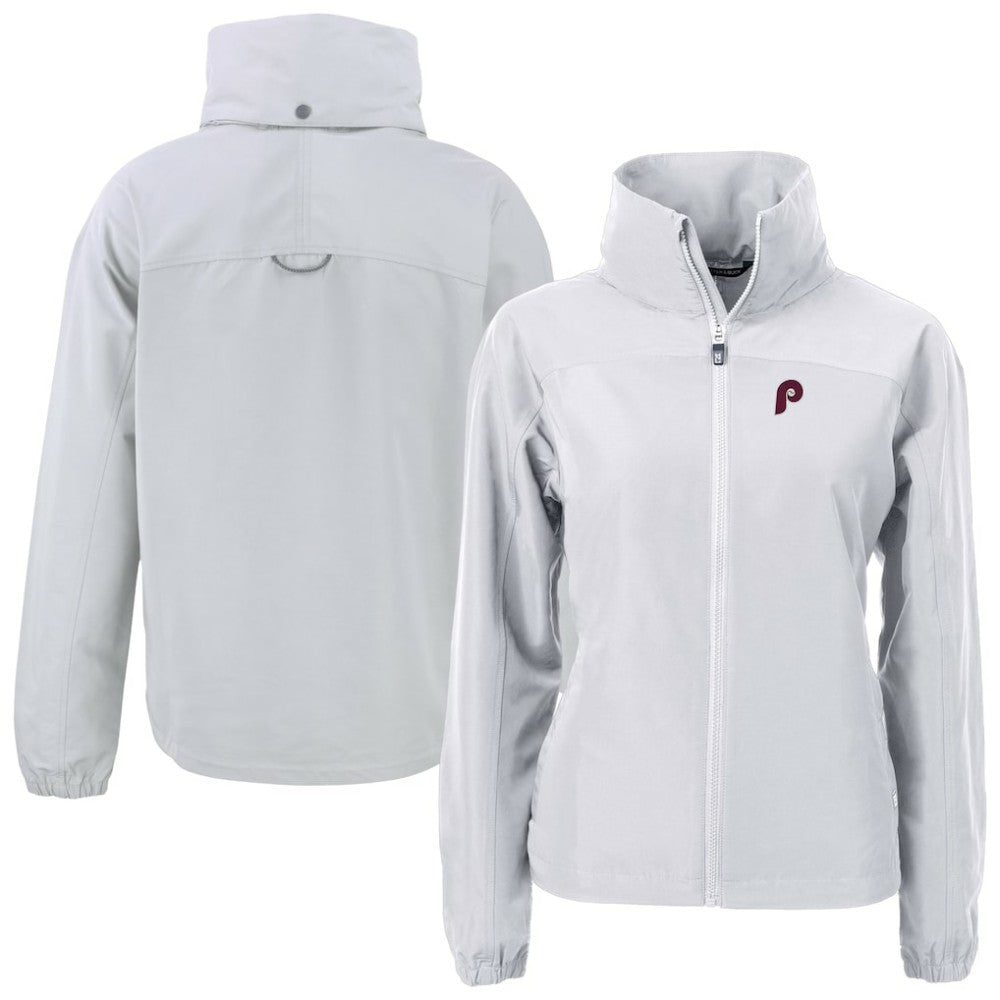 Philadelphia Phillies Cutter & Buck Women's Cooperstown Collection Charter Eco Recycled Full-Zip Jacket | MLB New