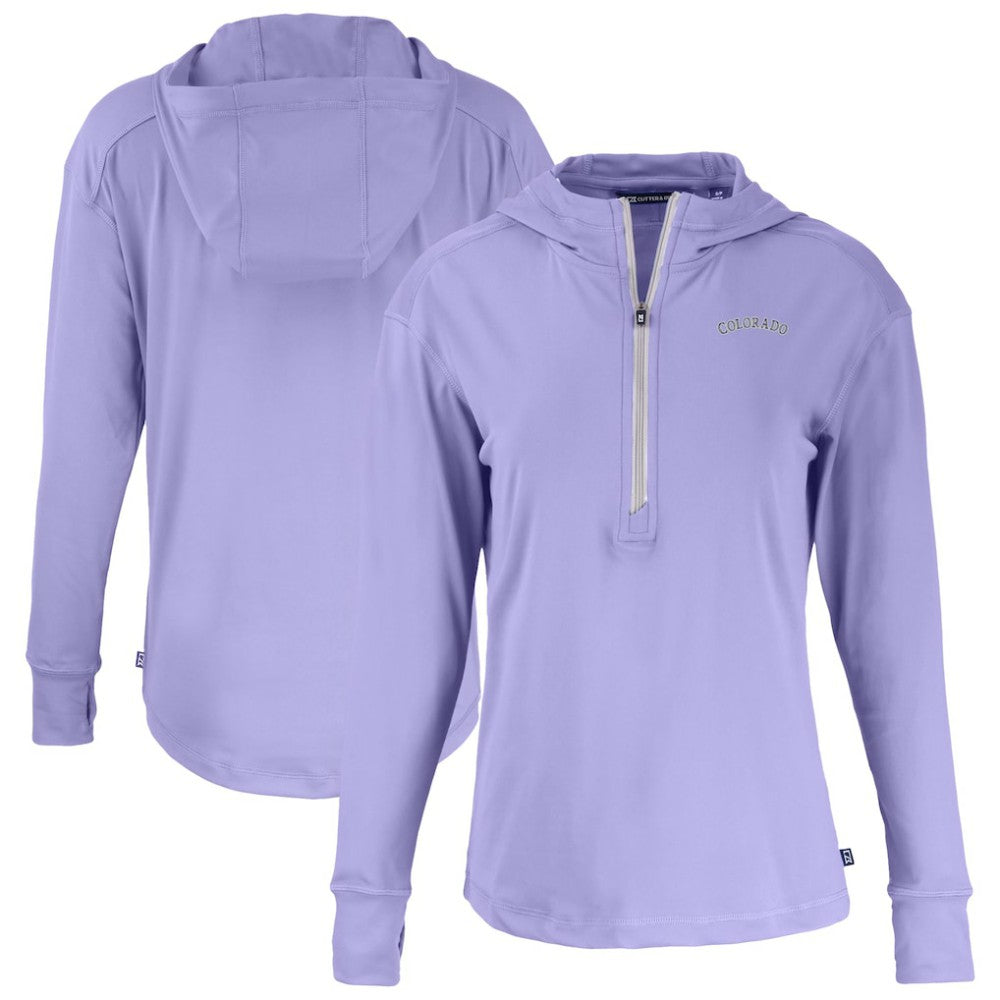 Colorado Rockies Cutter & Buck Women's Daybreak Eco Recycled Half-Zip Hoodie | MLB Outlet