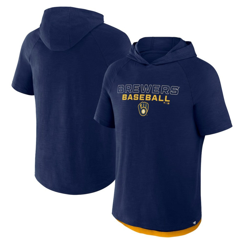 Milwaukee Brewers Fanatics Clubhouse Optimal Play Raglan Hoodie T-Shirt | MLB Discount