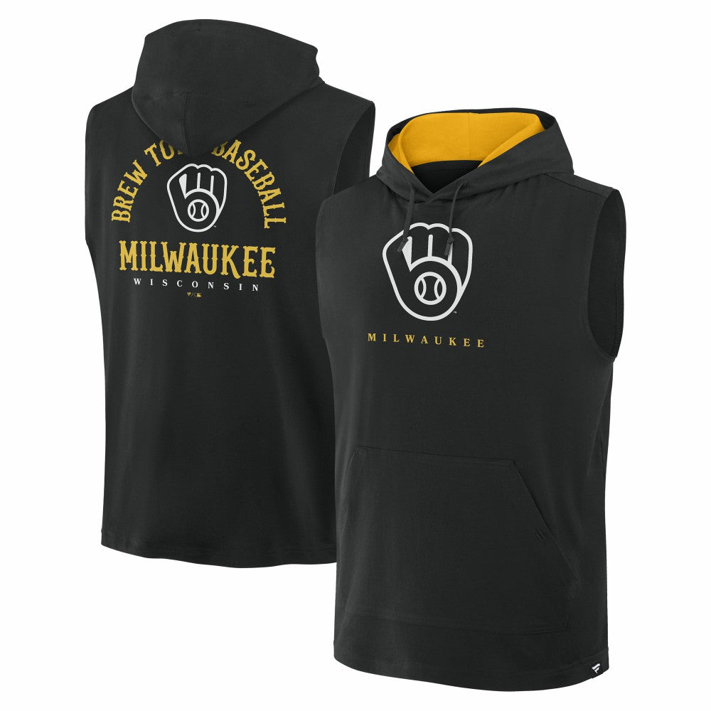 Milwaukee Brewers Fanatics Fire Speed Sleeveless Pullover Hoodie | MLB Shop