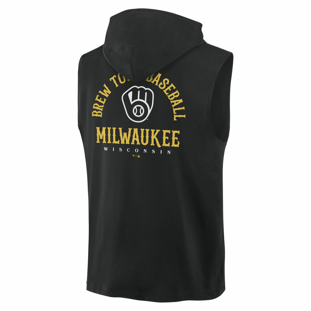 Milwaukee Brewers Fanatics Fire Speed Sleeveless Pullover Hoodie | MLB Shop