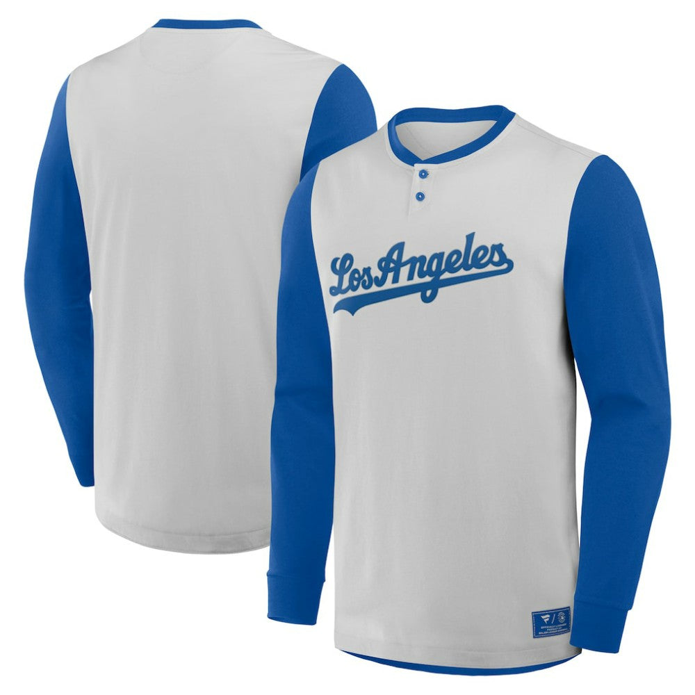 Los Angeles Dodgers Fanatics Clubhouse Long Sleeve Henley Shirt | MLB Sale