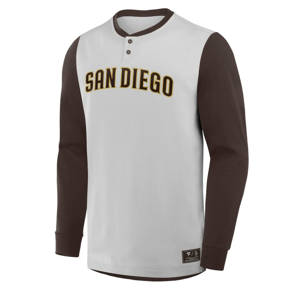 San Diego Padres Fanatics Clubhouse Long Sleeve Henley Shirt | MLB For sale