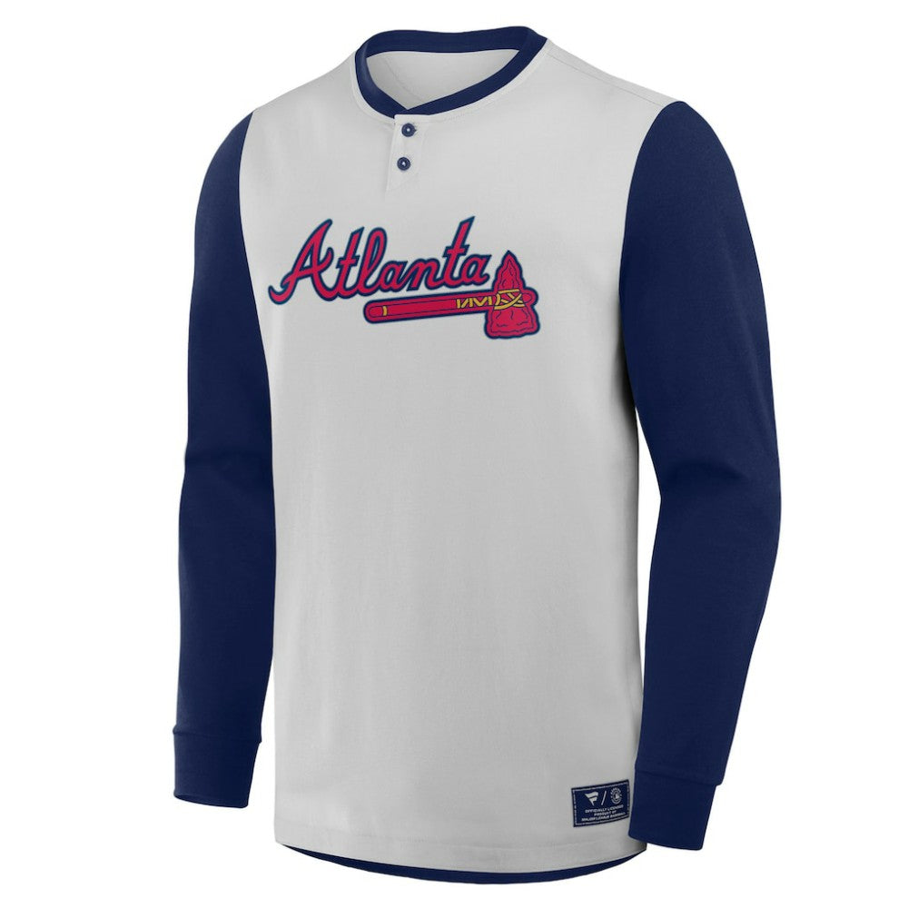 Atlanta Braves Fanatics Clubhouse Long Sleeve Henley Shirt | MLB On Sale