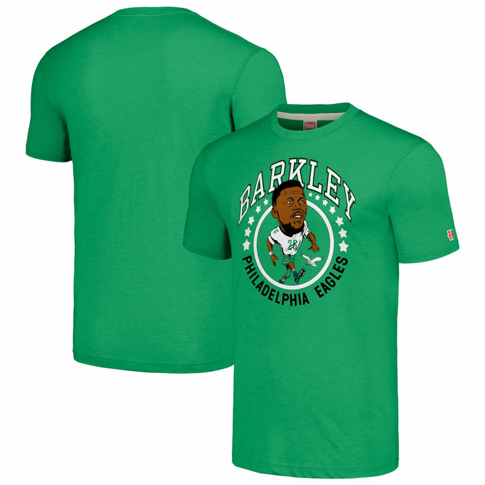 Philadelphia Eagles  Saquon Barkley  Homage Unisex Caricature Player Tri-Blend T-Shirt
