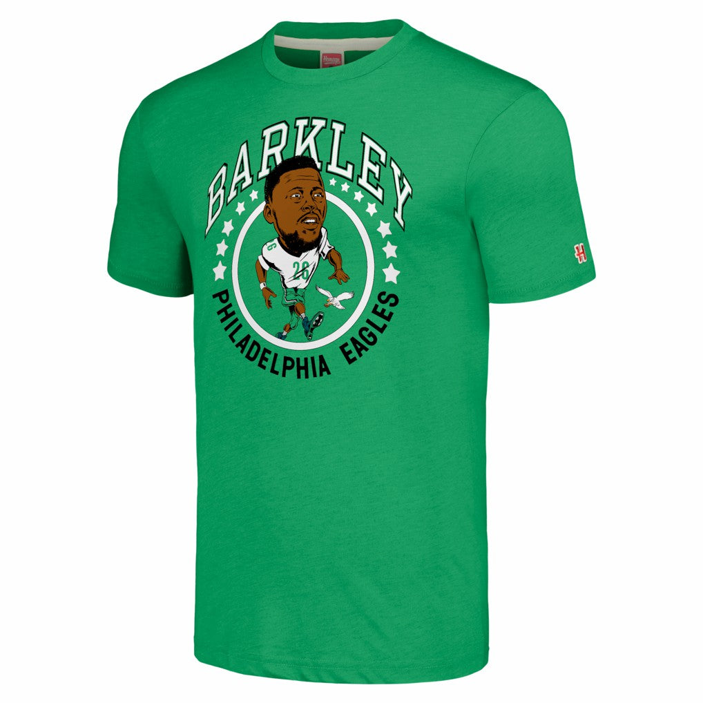 Philadelphia Eagles  Saquon Barkley  Homage Unisex Caricature Player Tri-Blend T-Shirt
