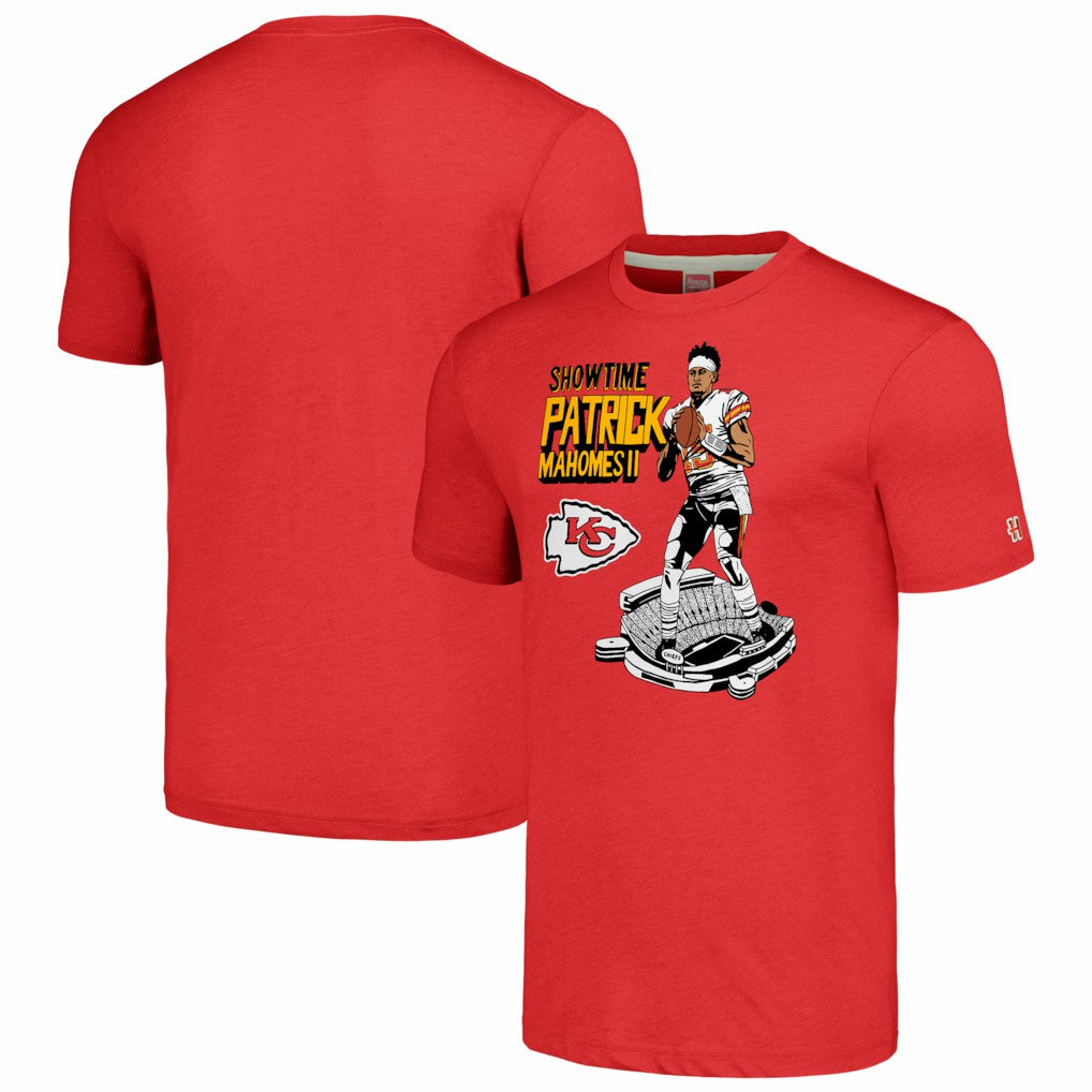 Kansas City Chiefs  Patrick Mahomes  Homage Unisex Caricature Player Tri-Blend T-Shirt