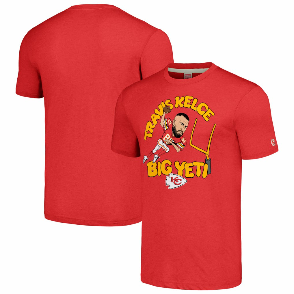 Kansas City Chiefs  Travis Kelce  Homage Unisex Caricature Player Tri-Blend T-Shirt