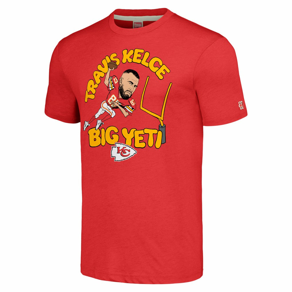 Kansas City Chiefs  Travis Kelce  Homage Unisex Caricature Player Tri-Blend T-Shirt