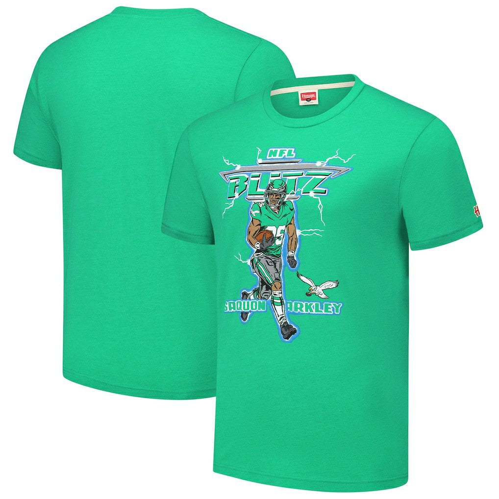 Philadelphia Eagles  Saquon Barkley  Homage Unisex NFL Blitz Player Tri-Blend T-Shirt