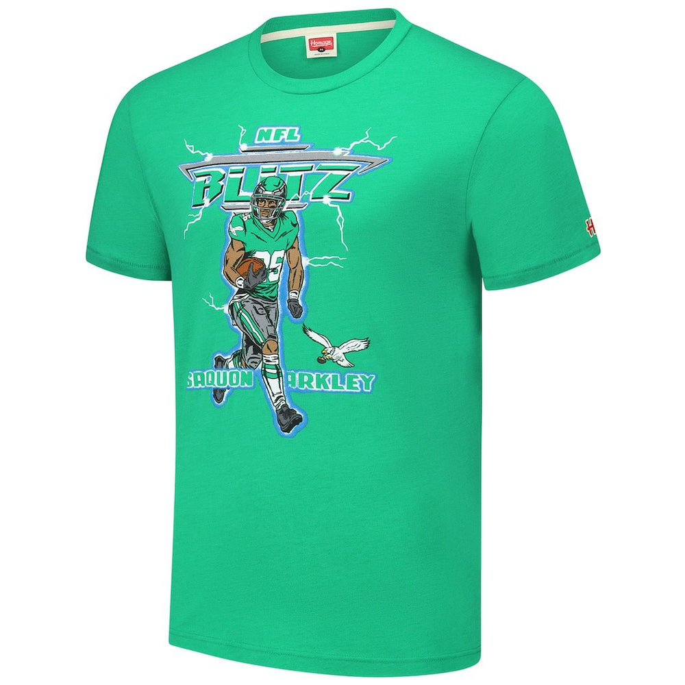 Philadelphia Eagles  Saquon Barkley  Homage Unisex NFL Blitz Player Tri-Blend T-Shirt