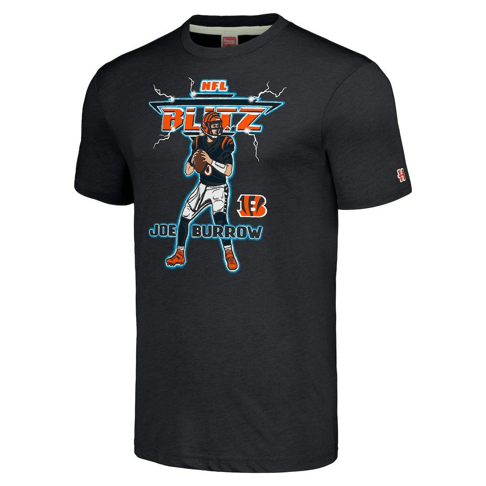 Cincinnati Bengals  Joe Burrow  Homage Unisex NFL Blitz Player Tri-Blend T-Shirt