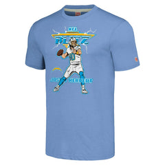 Los Angeles Chargers  Justin Herbert  Homage Unisex NFL Blitz Player Tri-Blend T-Shirt