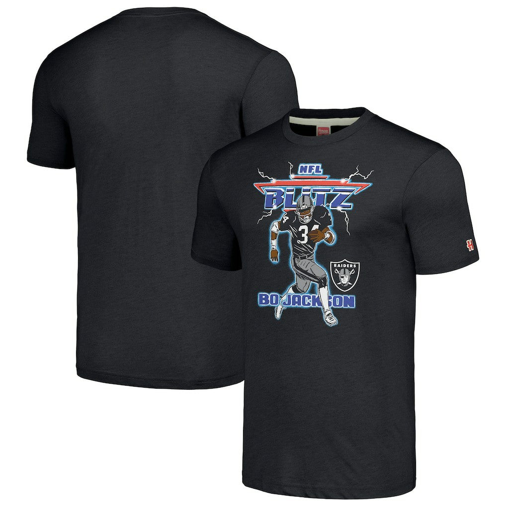 Las Vegas Raiders  Bo Jackson  Homage Unisex NFL Blitz Retired Player Tri-Blend T-Shirt