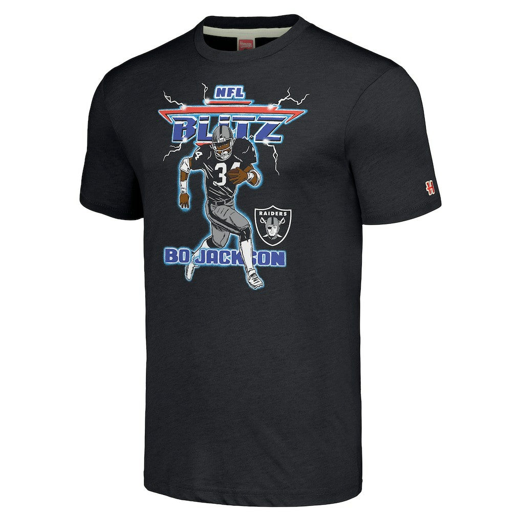 Las Vegas Raiders  Bo Jackson  Homage Unisex NFL Blitz Retired Player Tri-Blend T-Shirt