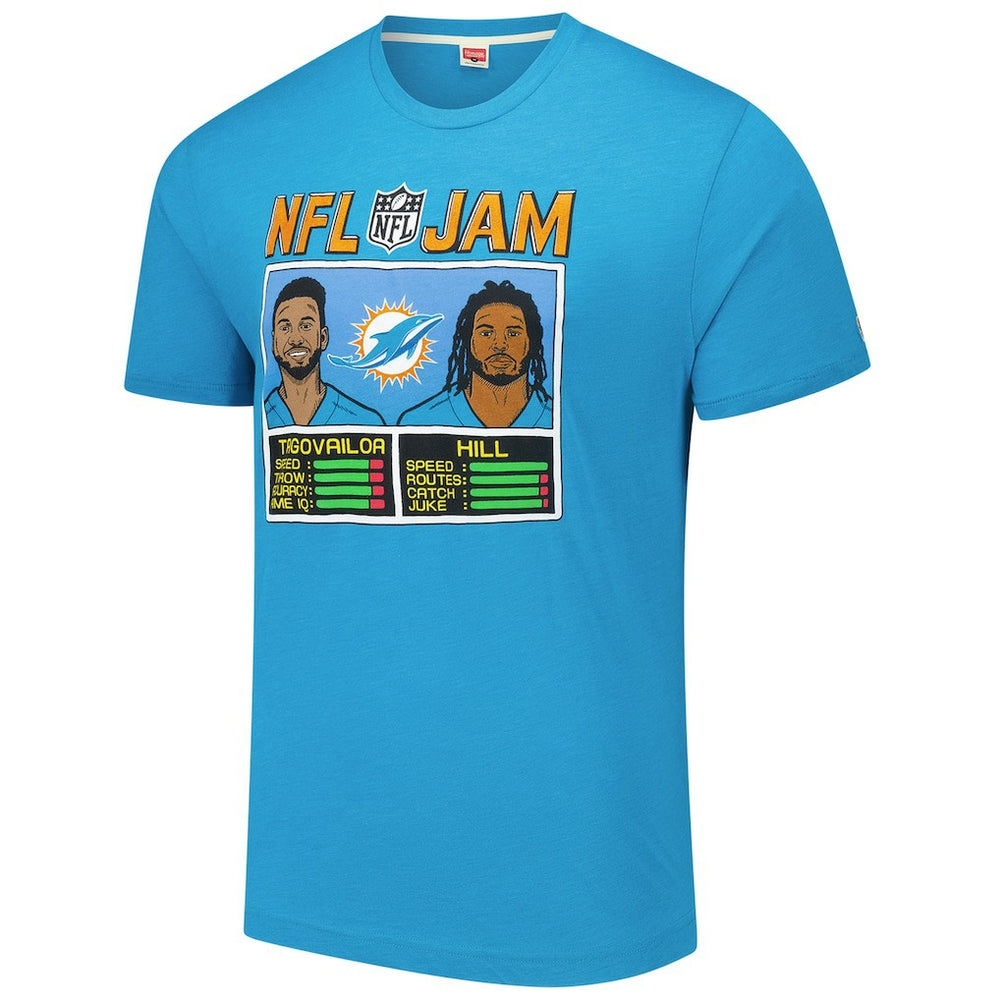 Miami Dolphins  Tua Tagovailoa & Tyreek Hill  Homage Unisex NFL Jam Tri-Blend T-Shirt