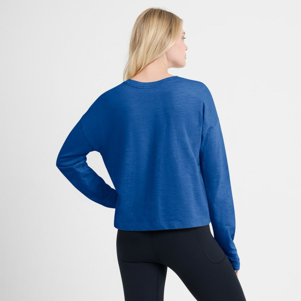 St. Louis Blues Fanatics Women's Oversized All Out Effort Long Sleeve Henley T-Shirt On Sale