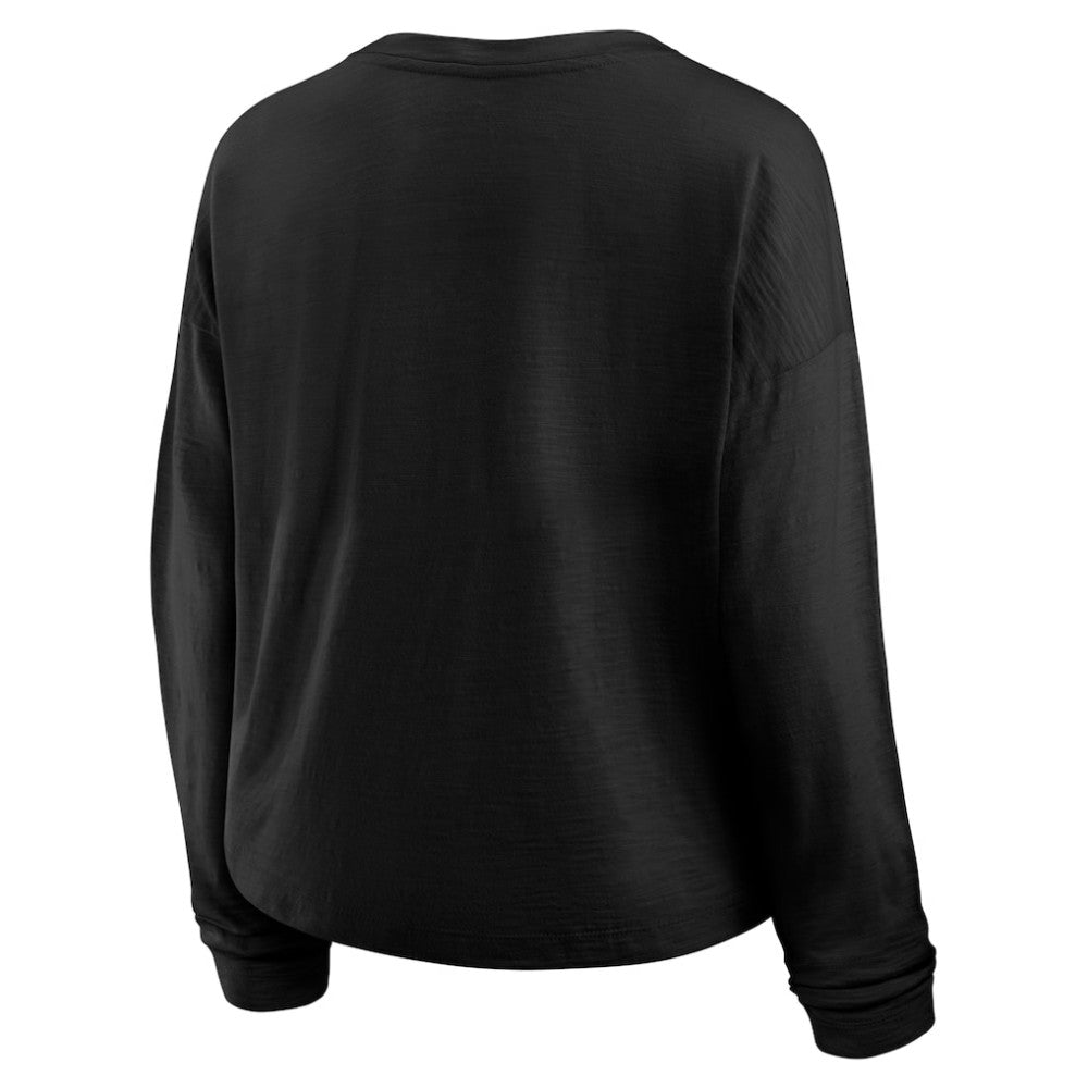 Boston Bruins Fanatics Women's Oversized All Out Effort Long Sleeve Henley T-Shirt For Sale