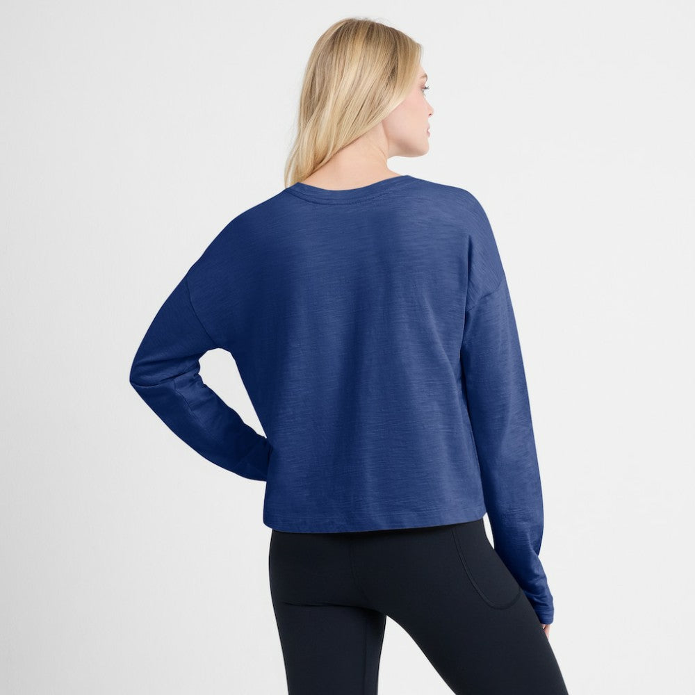 Tampa Bay Lightning Fanatics Women's Oversized All Out Effort Long Sleeve Henley T-Shirt Discount