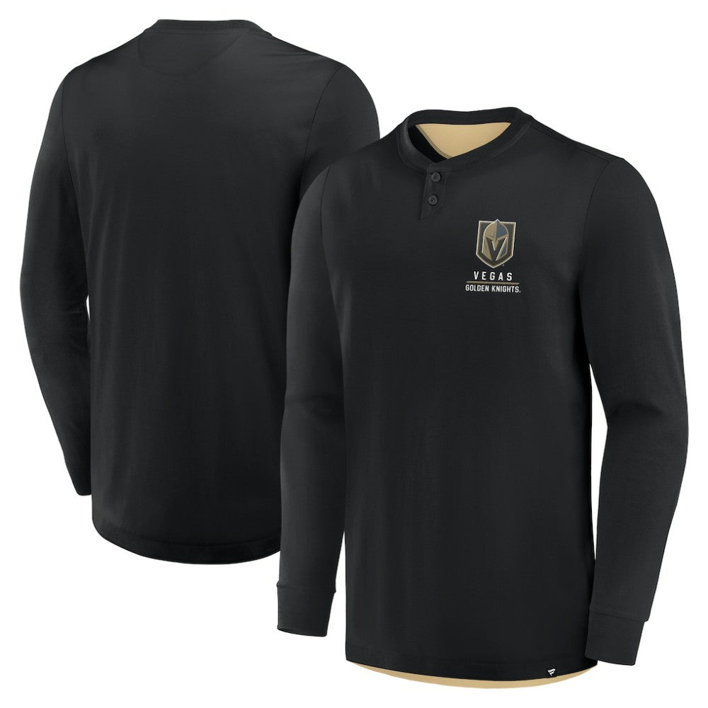 Vegas Golden Knights Fanatics Adrenaline Push Long Sleeve Henley Shirt Outlet