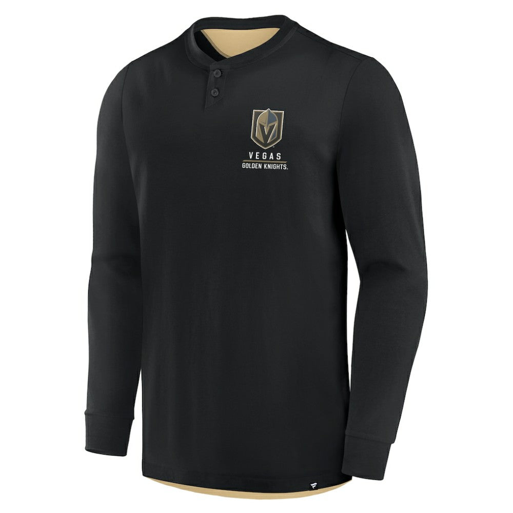 Vegas Golden Knights Fanatics Adrenaline Push Long Sleeve Henley Shirt Outlet