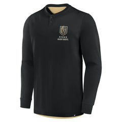 Vegas Golden Knights Fanatics Adrenaline Push Long Sleeve Henley Shirt Outlet